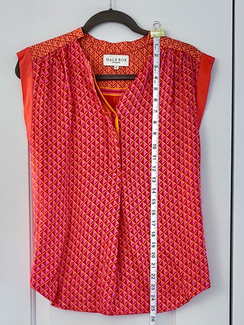 Hale Bob Pink & Orange Geometric Sleeveless Blouse - Picture 3 of 4